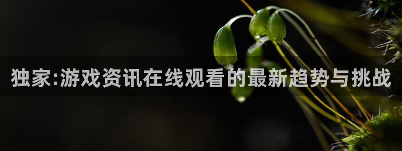 杜邦娱乐注册：独家:游戏资讯在线观看的最新趋势与挑战