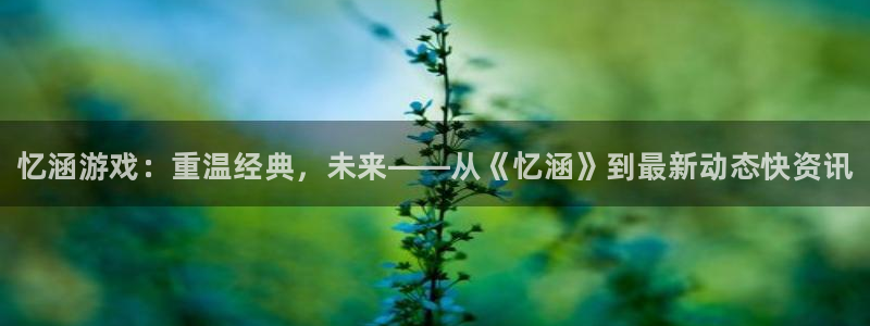 杜邦娱乐2登录：忆涵游戏：重温经典，未来——从《忆涵》到最新